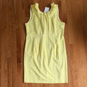 Tyler Boe Yellow and White Ruffled Neck Dress size XL NWT